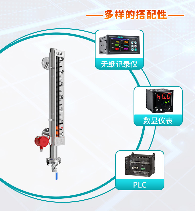 米科MIK-UZ磁翻板液位計搭配多樣性 米科MIK-UZ磁翻板液位計搭配多樣性